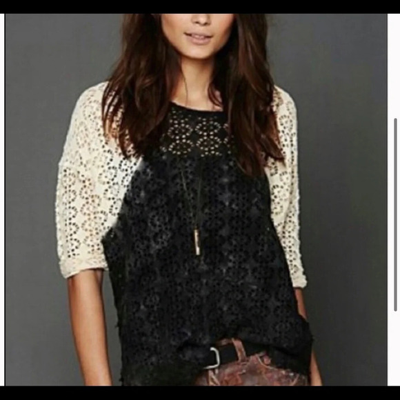 Free People We The Free Oversized Crochet Ombré Top Sz XS - Picture 8 of 8